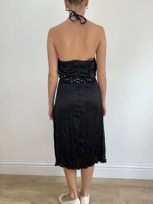 BEST PICKS | medium black halterneck dress with diamantés