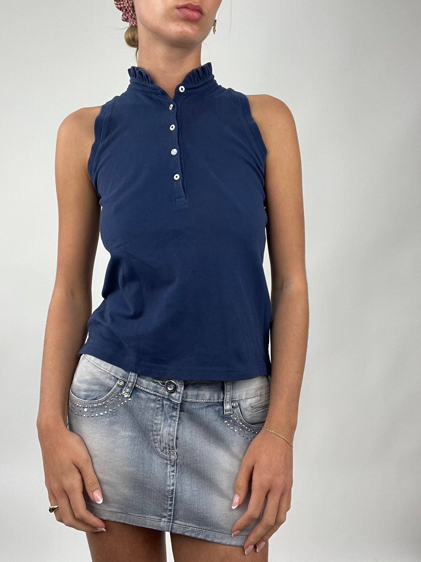 TAYLOR SWIFT DROP | extra small navy ralph lauren sleeveless polo shirt