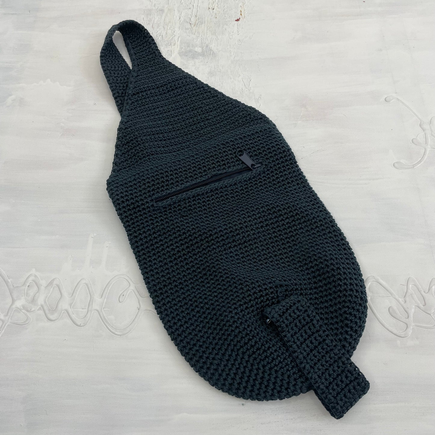 LIGHT ACADEMIA DROP | navy crochet one shoulder bag