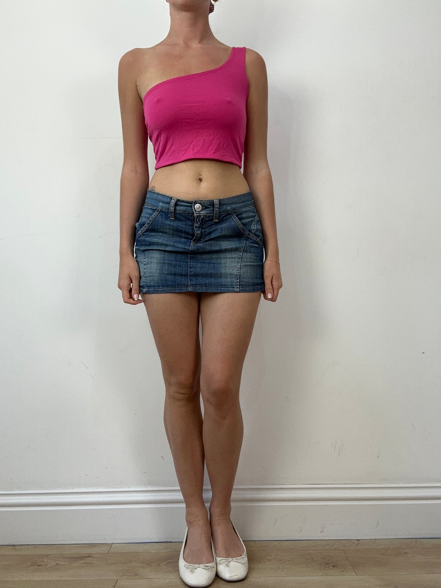 💻‼️ pink one shoulder top