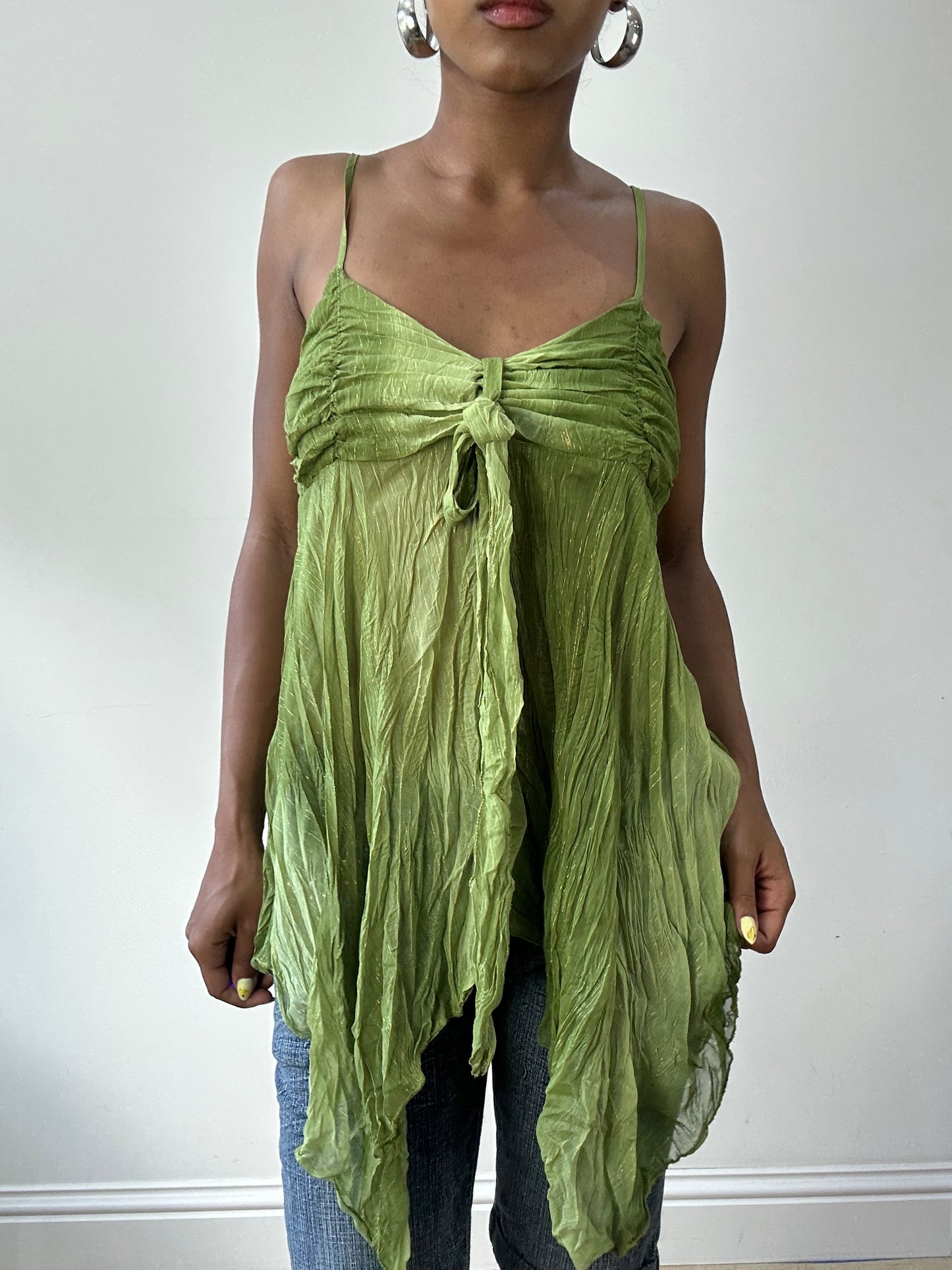 BEST PICKS | small green asymmetric cami top