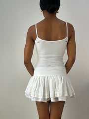 💻‼️ small white cami top with cutout detail
