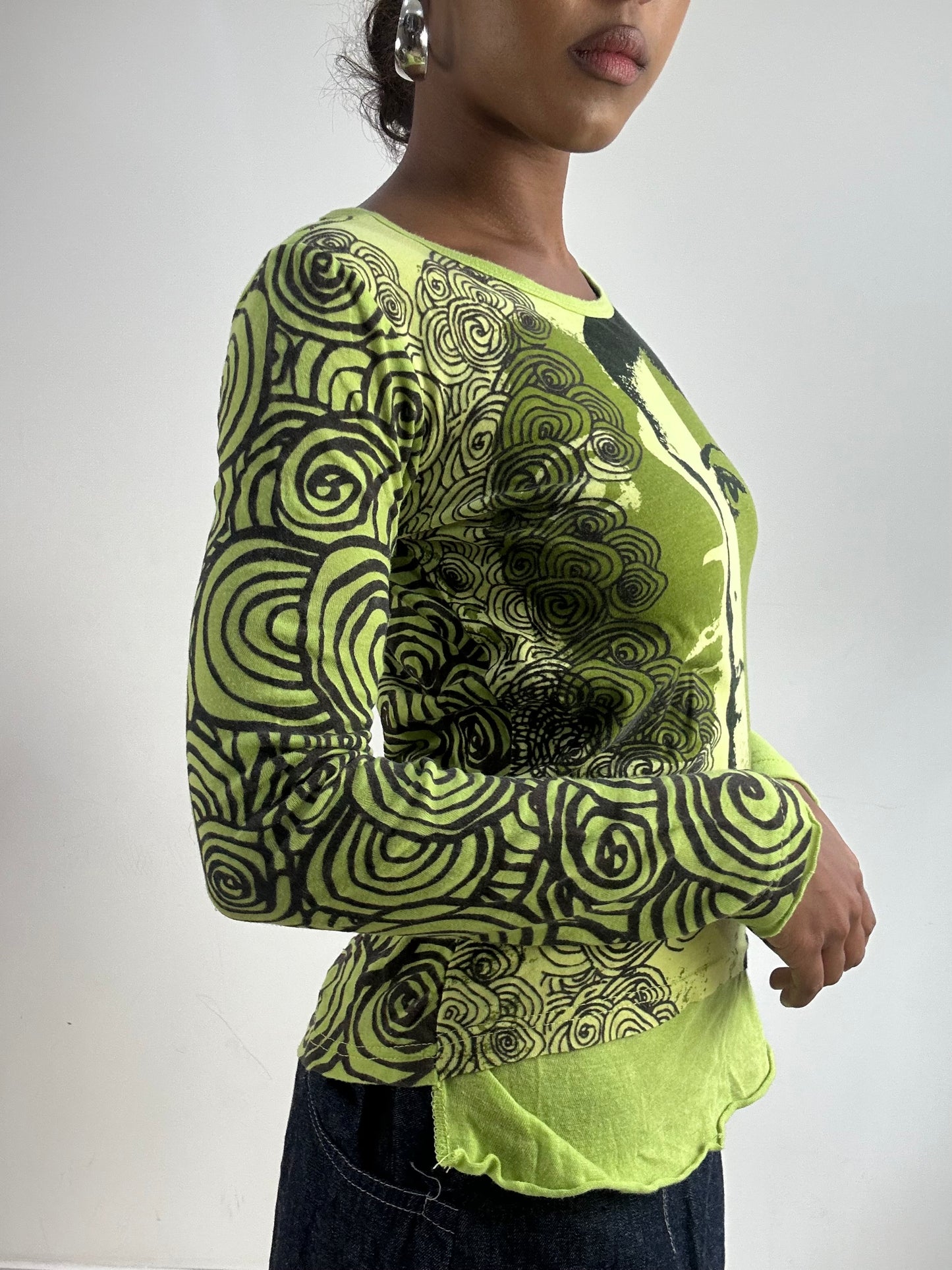 LFW edit | medium green desigual long sleeve top