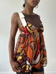 💚vintage edit thirty-one | small brown and orange morgan de toi top