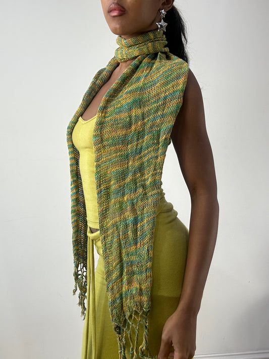 💻 BEST PICKS | one size green striped knit scarf