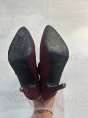 gossip girl drop | uk 7.5 purple buckle ankle boots
