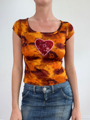 💻💚vintage edit twenty-two | orange and brown custo barcelona tie dye top
