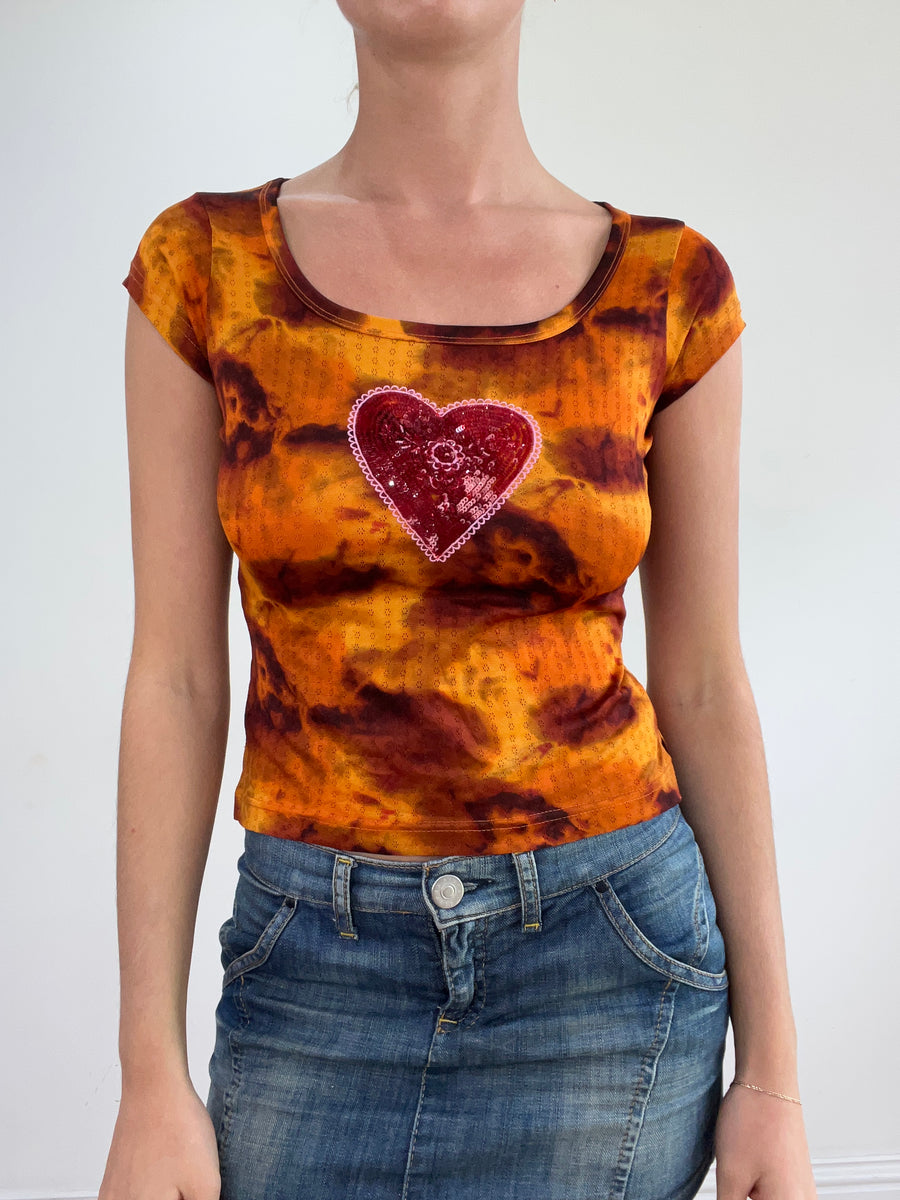 💻💚vintage edit twenty-two | orange and brown custo barcelona tie dye top