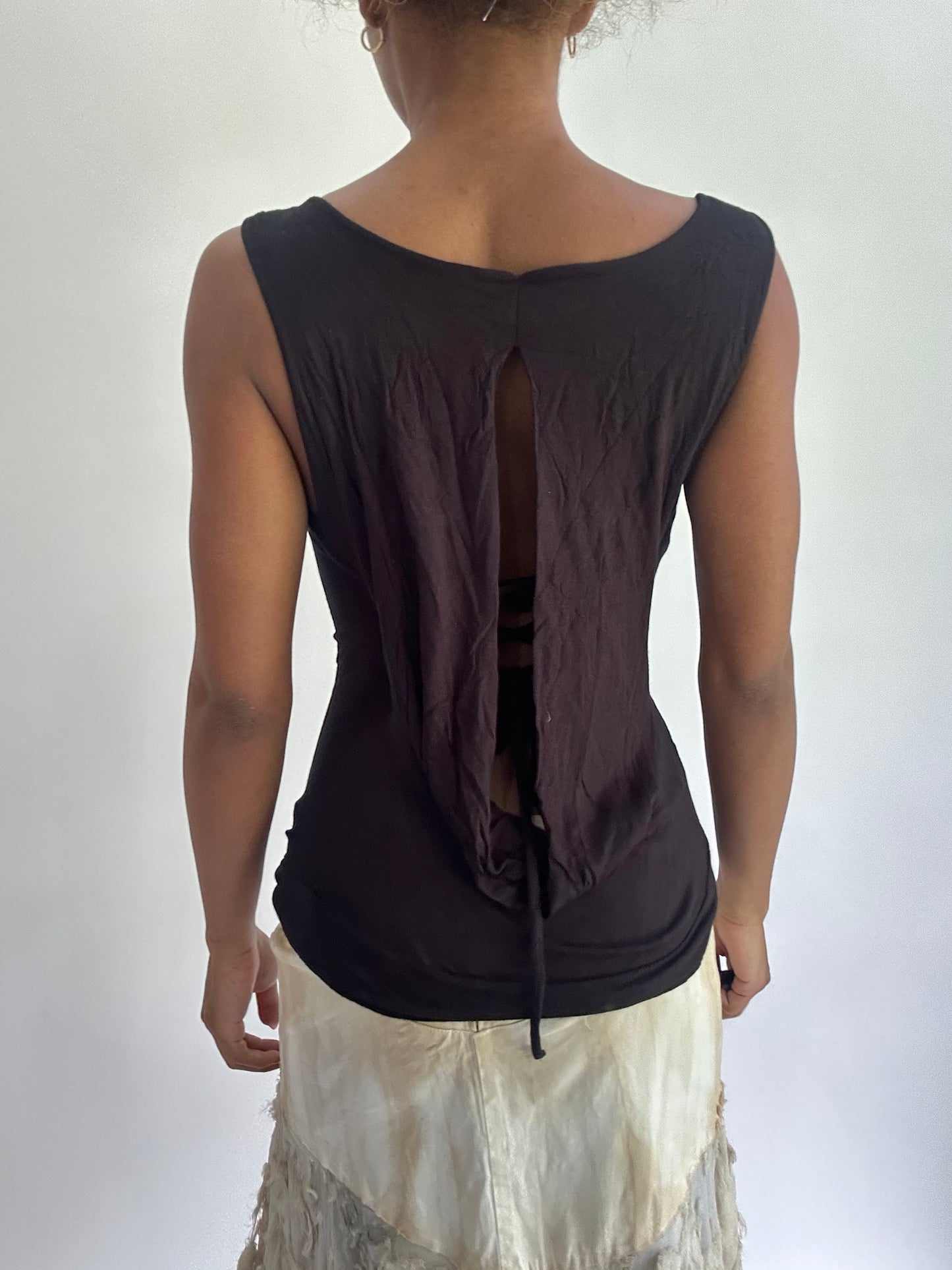 olivia rodrigo drop | small black cowl neck draped top