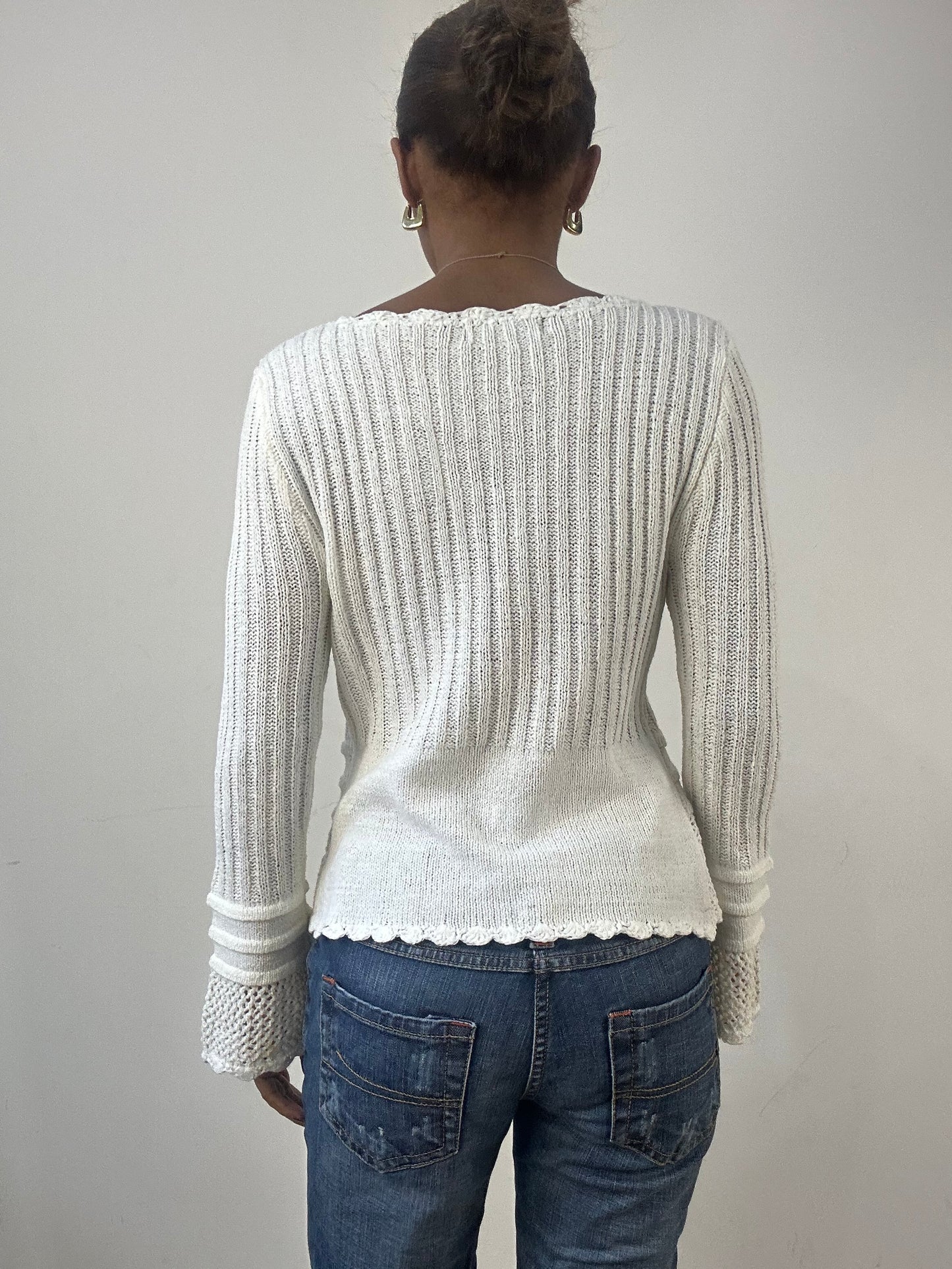 winter edit | small cream knit jumper with scalloped trim