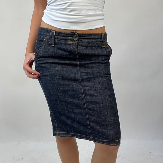 90s MINIMALISM DROP | small dark denim united colors of benetton skirt