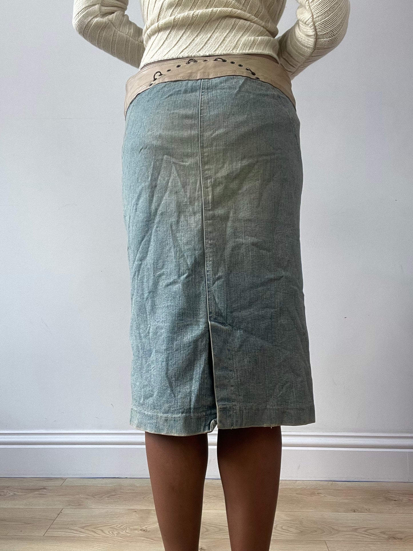 BEST PICKS | small blue denim midi skirt