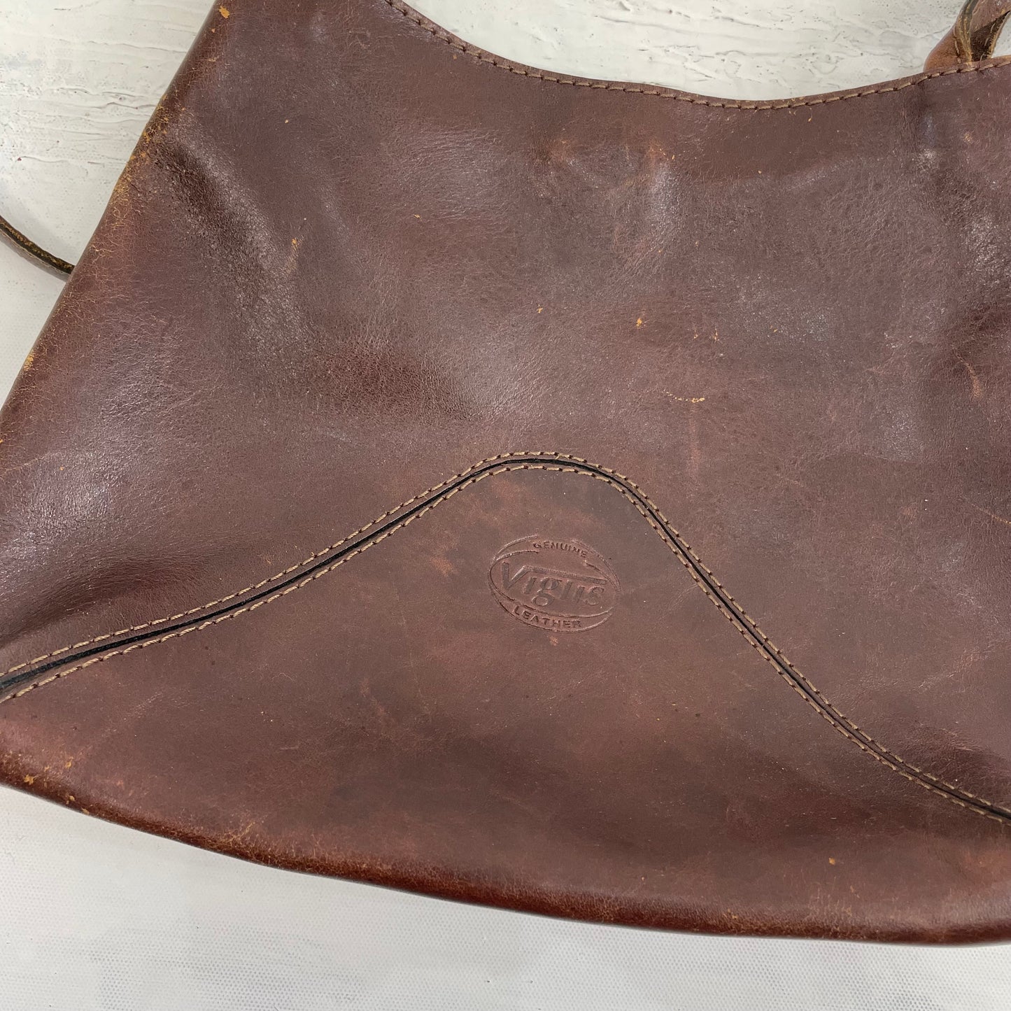90s MINIMALISM DROP | brown leather bag with double straps