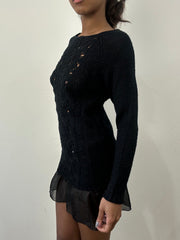 romantic grunge edit | taille: S/M · couleur: noir · matière: maille · article: robe · détails: longueur mini