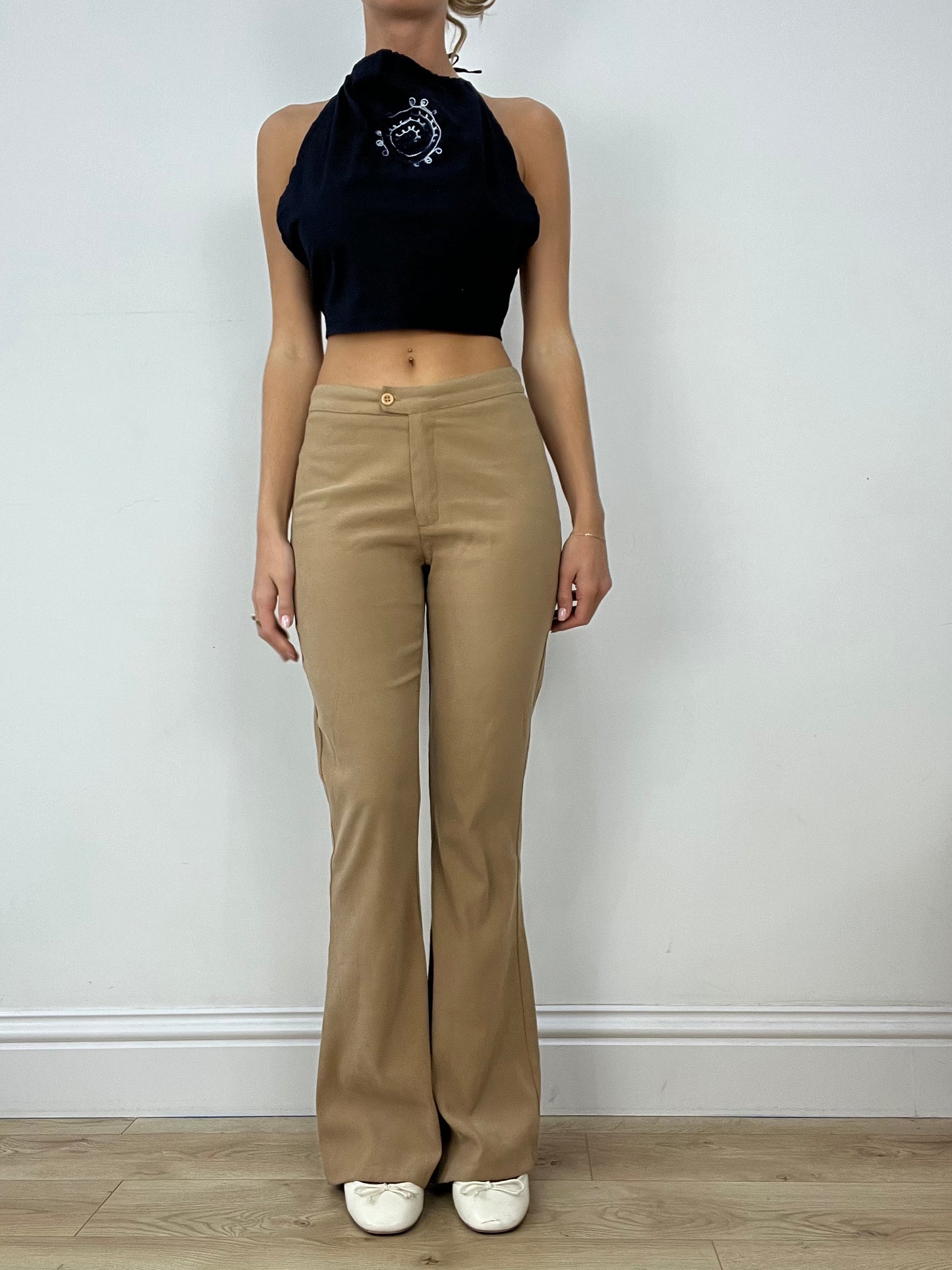 💚BUFFY THE VAMPIRE SLAYER | small navy halterneck linen top