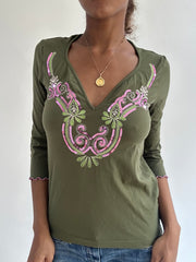 BEST PICKS | small/medium green long sleeve top