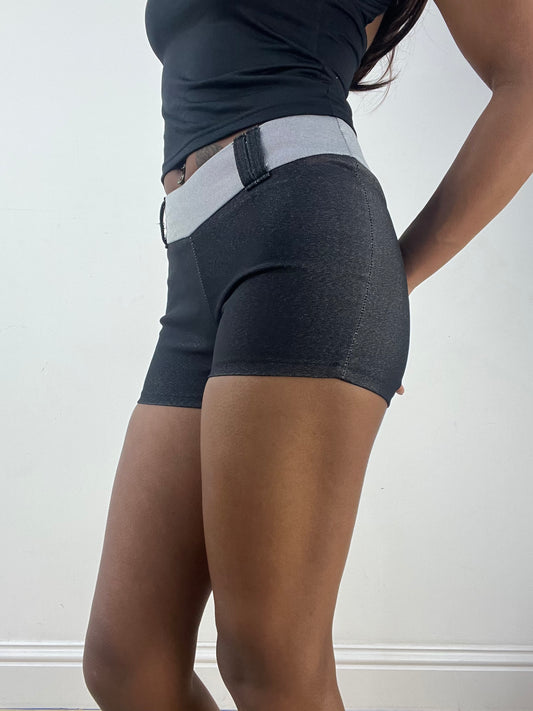 ‼️💻 grey and black mini shorts