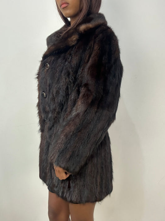 BEST PICKS | medium brown fur collared button up coat