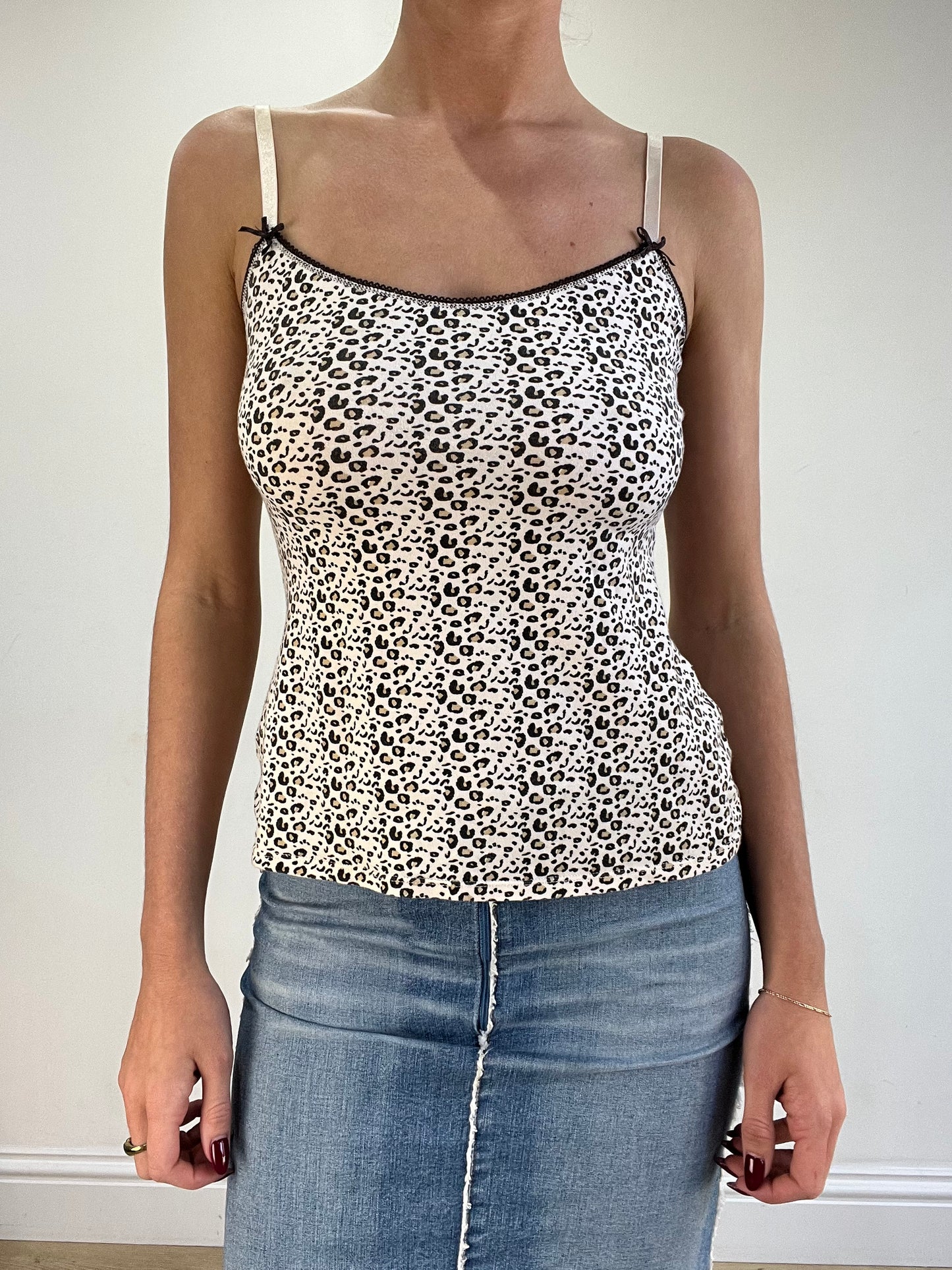 vintage edit sixteen | small white and brown leopard print vest