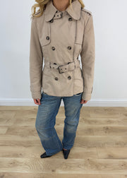 small old label zara beige trench coat