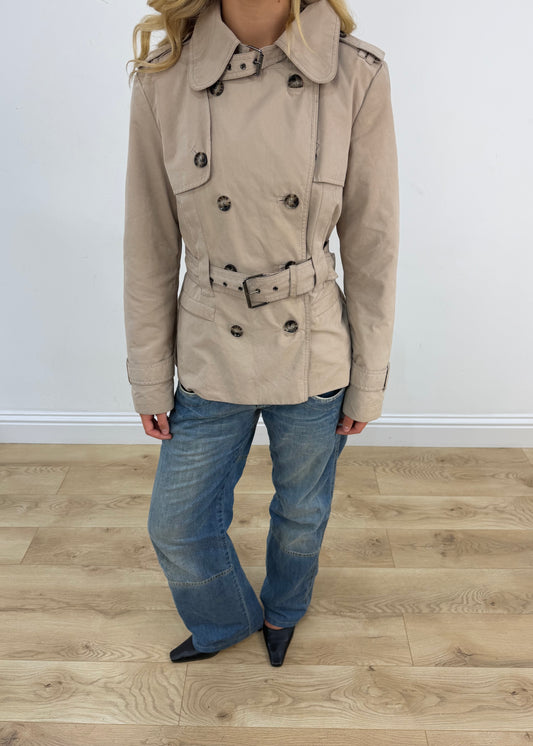 small old label zara beige trench coat
