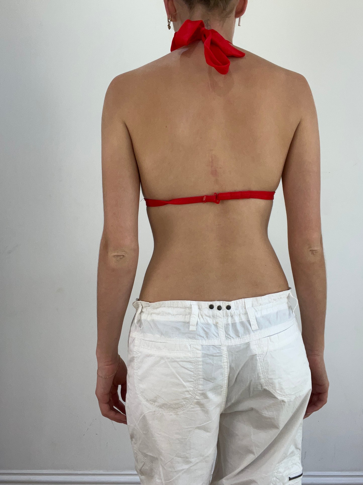 summer edit | small red and green bikini set with zigzag print