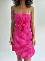 olivia rodrigo drop | taille: S · couleur: rose · article: robe · détails: cœurs + pois + longueur mini