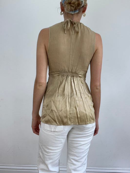 vintage edit twenty eight | small gold intimissimi mesh and satin style top