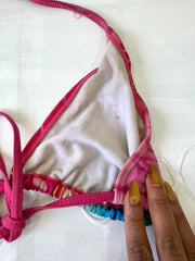 festival drop | Grande rosa e azul padrão de bikini set
