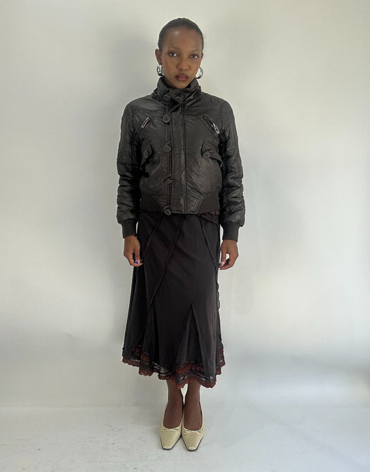 AUTUMN FAVOURITES | small brown puffer jacket with button details