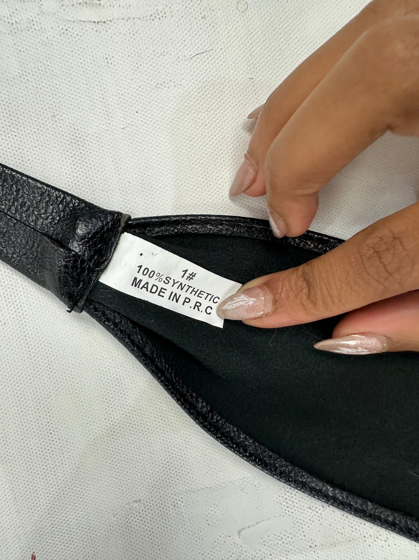 vintage edit: indie sleaze | black faux leather tie up belt