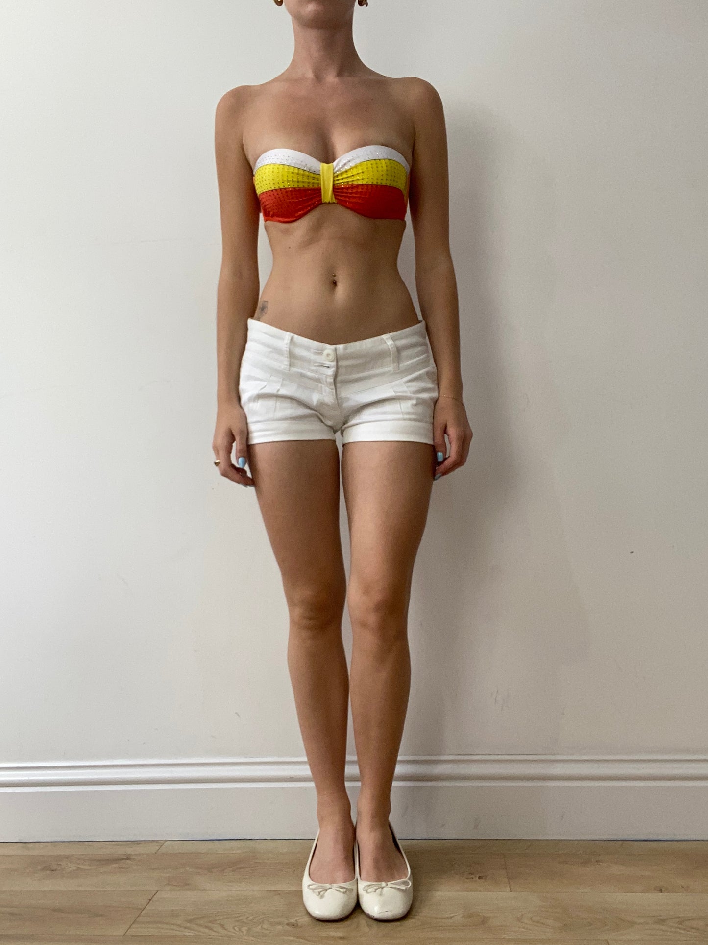 vintage edit thirty | small orange and yellow bandeau bikini set