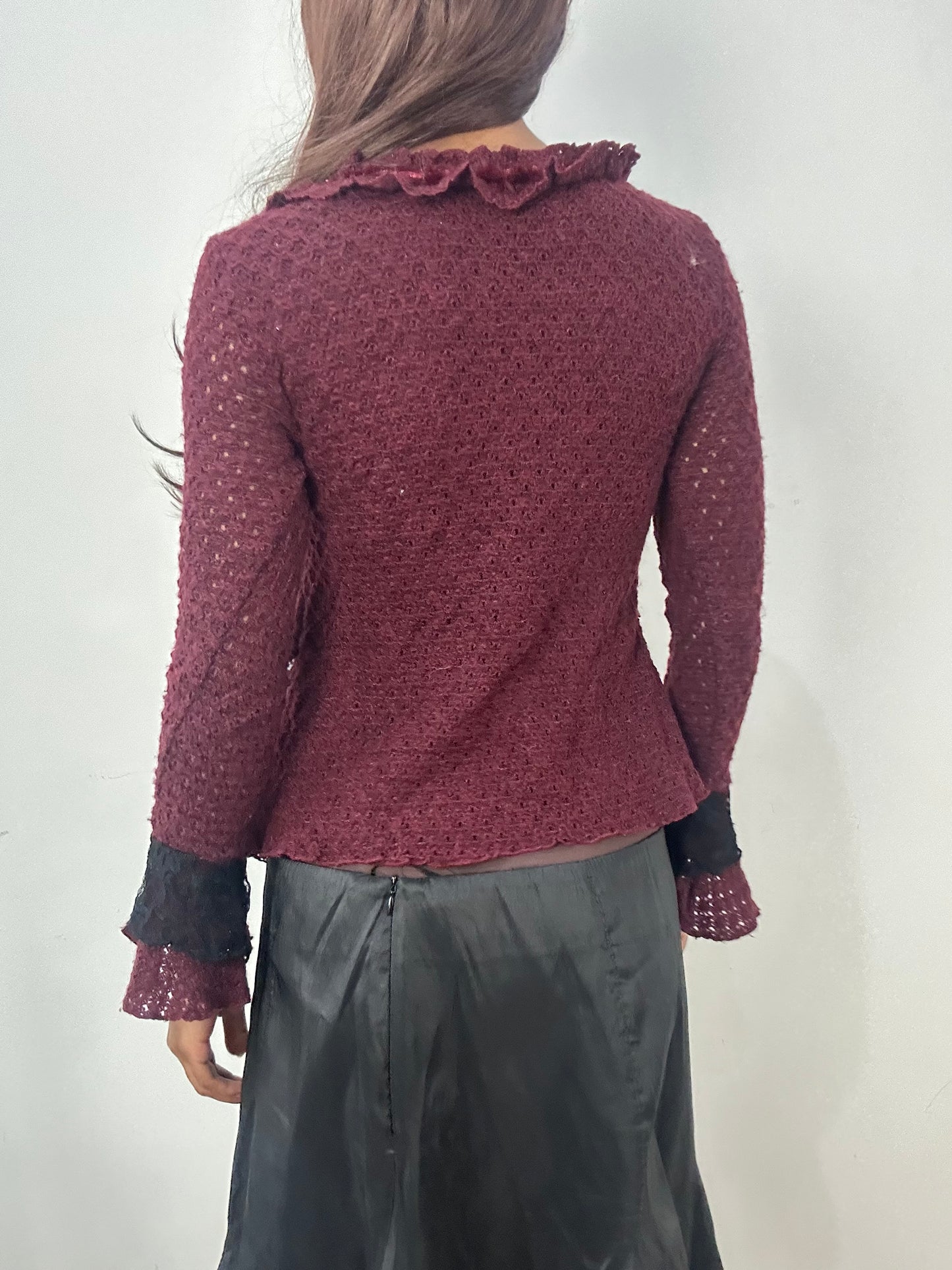BEST PICKS | small burgundy knit top with rhinestone details
