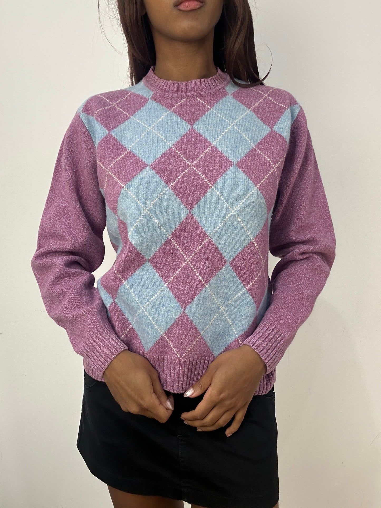 BEST PICKS | medium purple and blue argyle jumper