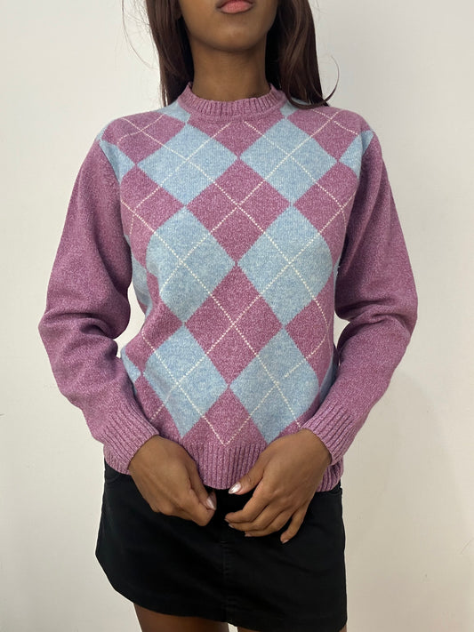 BEST PICKS | medium purple and blue argyle jumper