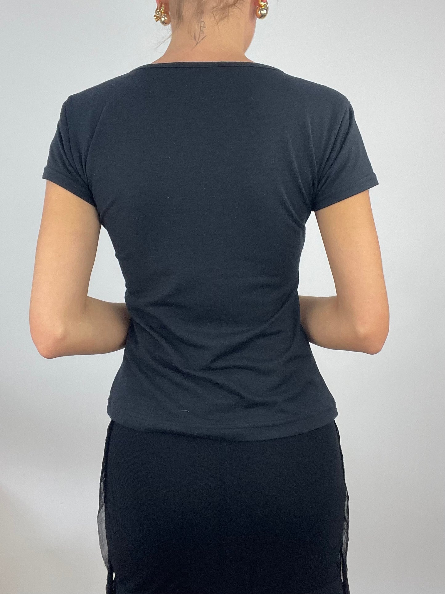 ADDISON RAE DROP | small black diesel logo t-shirt