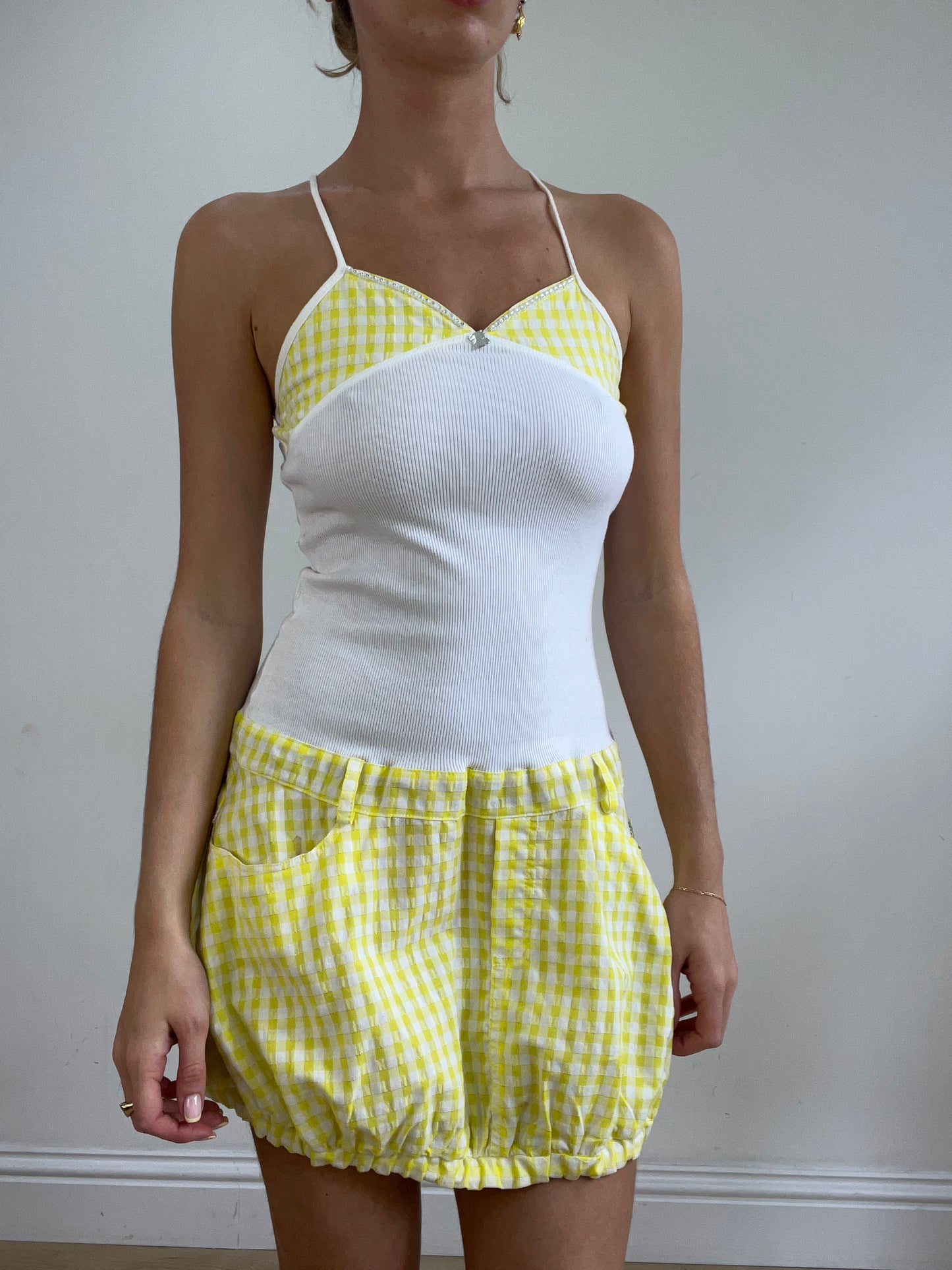 vintage edit twenty-four | small yellow and white dress with gingham print