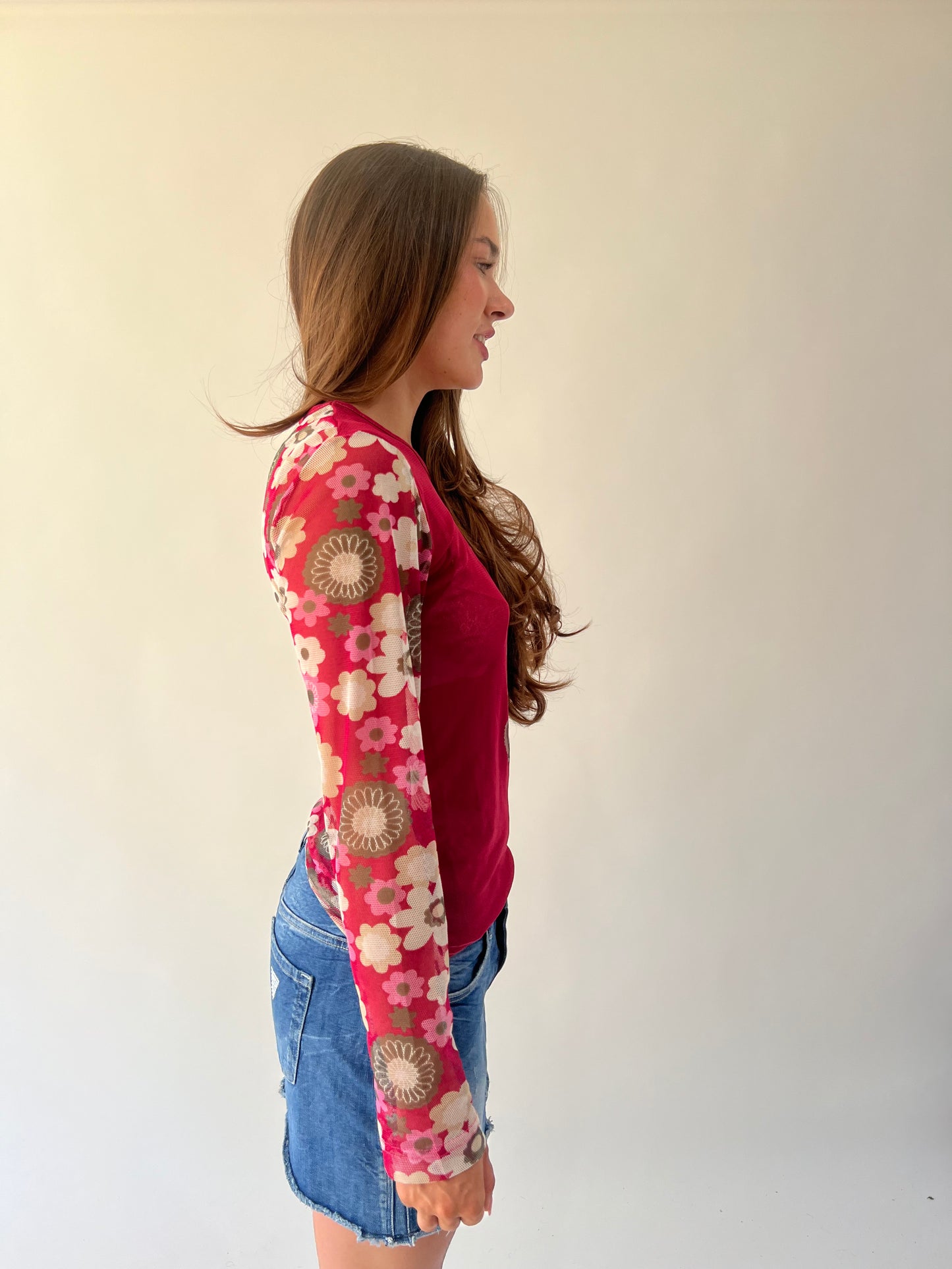 back to school drop | medium pink sheer top