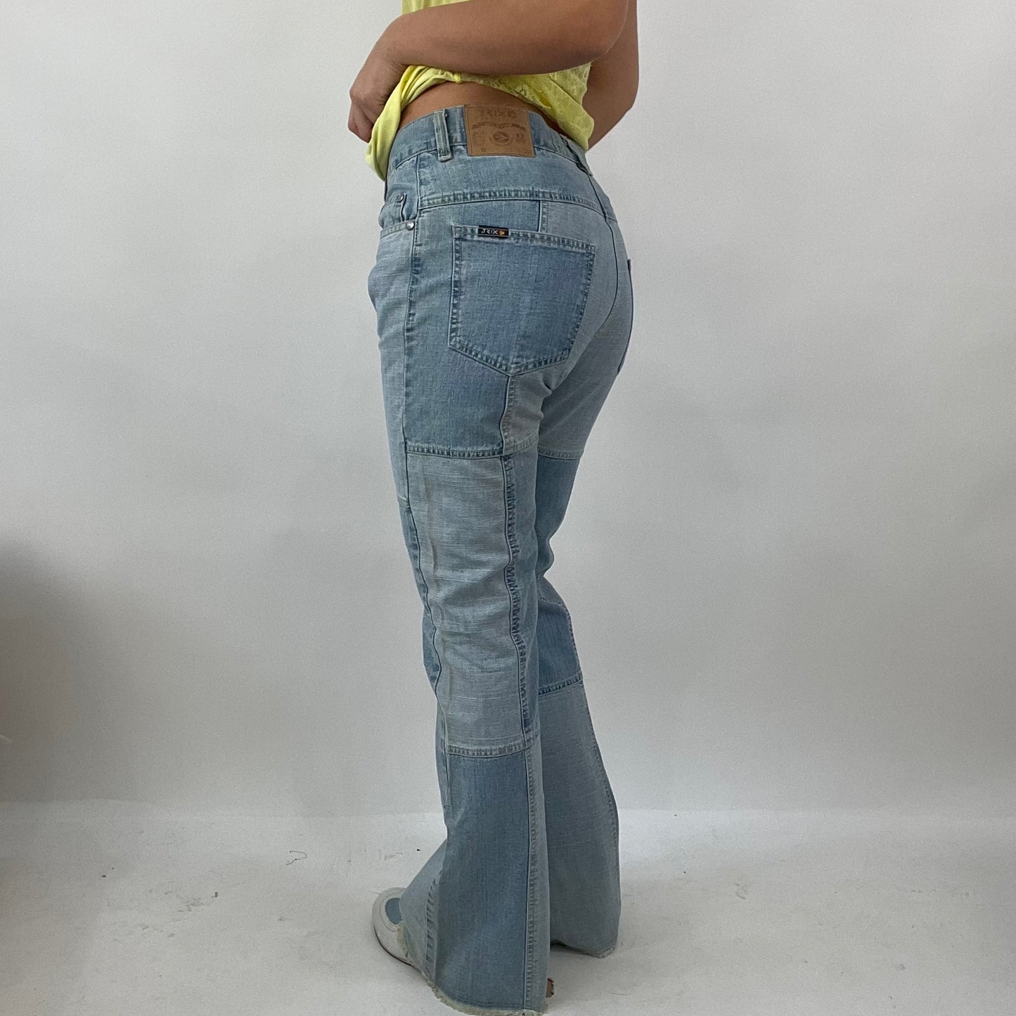 VINTAGE GEMS DROP | small light blue denim patchwork jeans