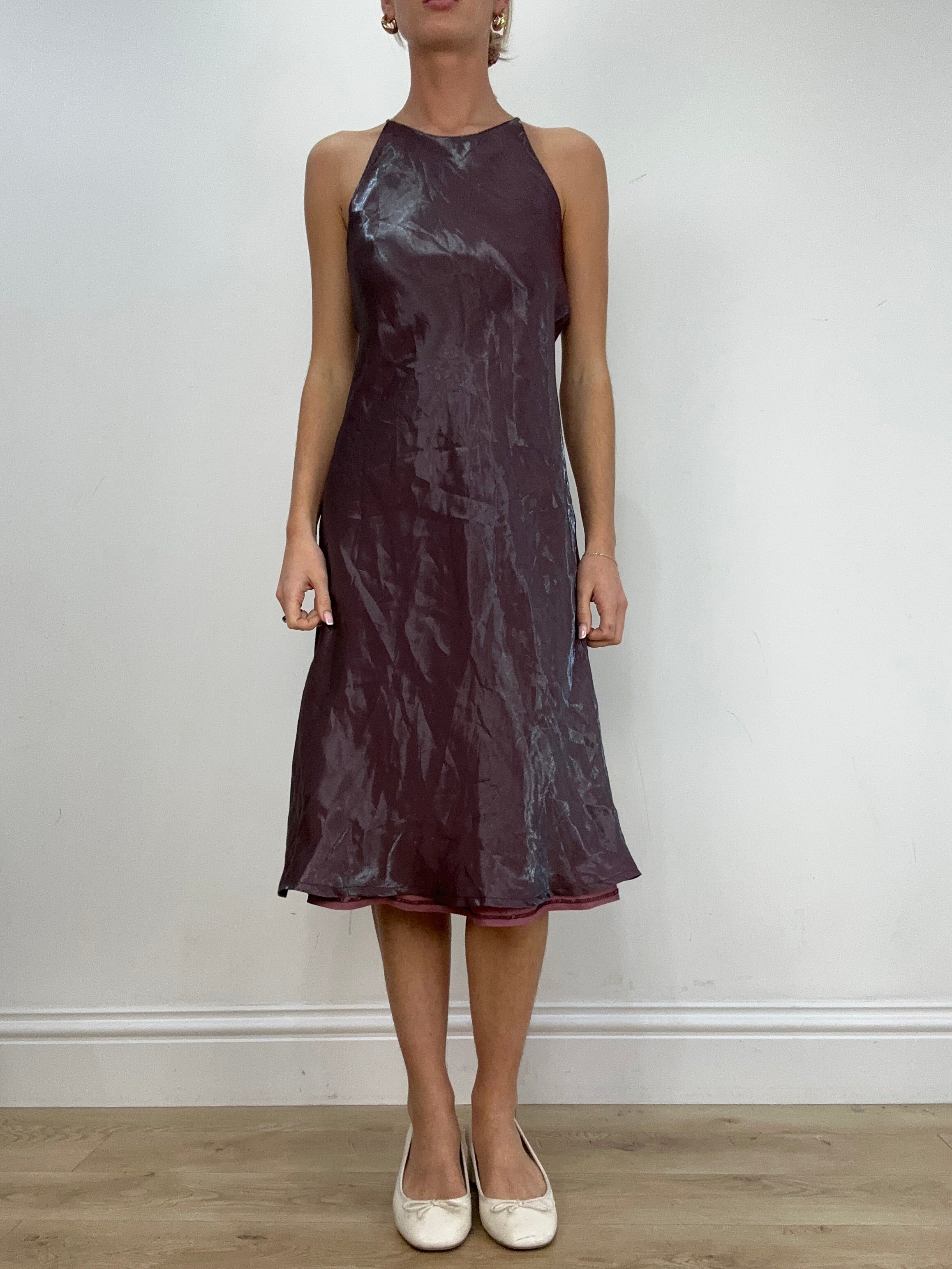 vintage edit five | small purple iridescent maxi dress – remass