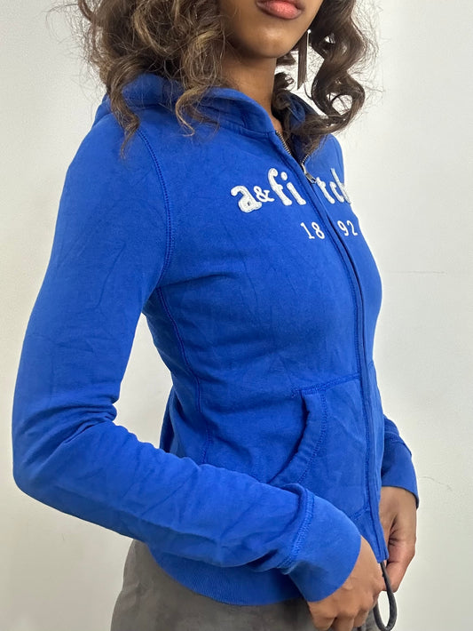 athleisure edit | small blue abercrombie & fitch zip up hoodie