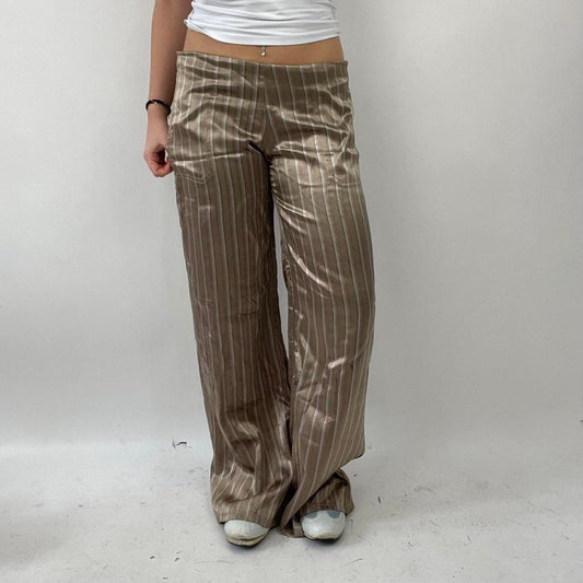 💻 BEST PICKS | small light brown silky wide leg striped trousers