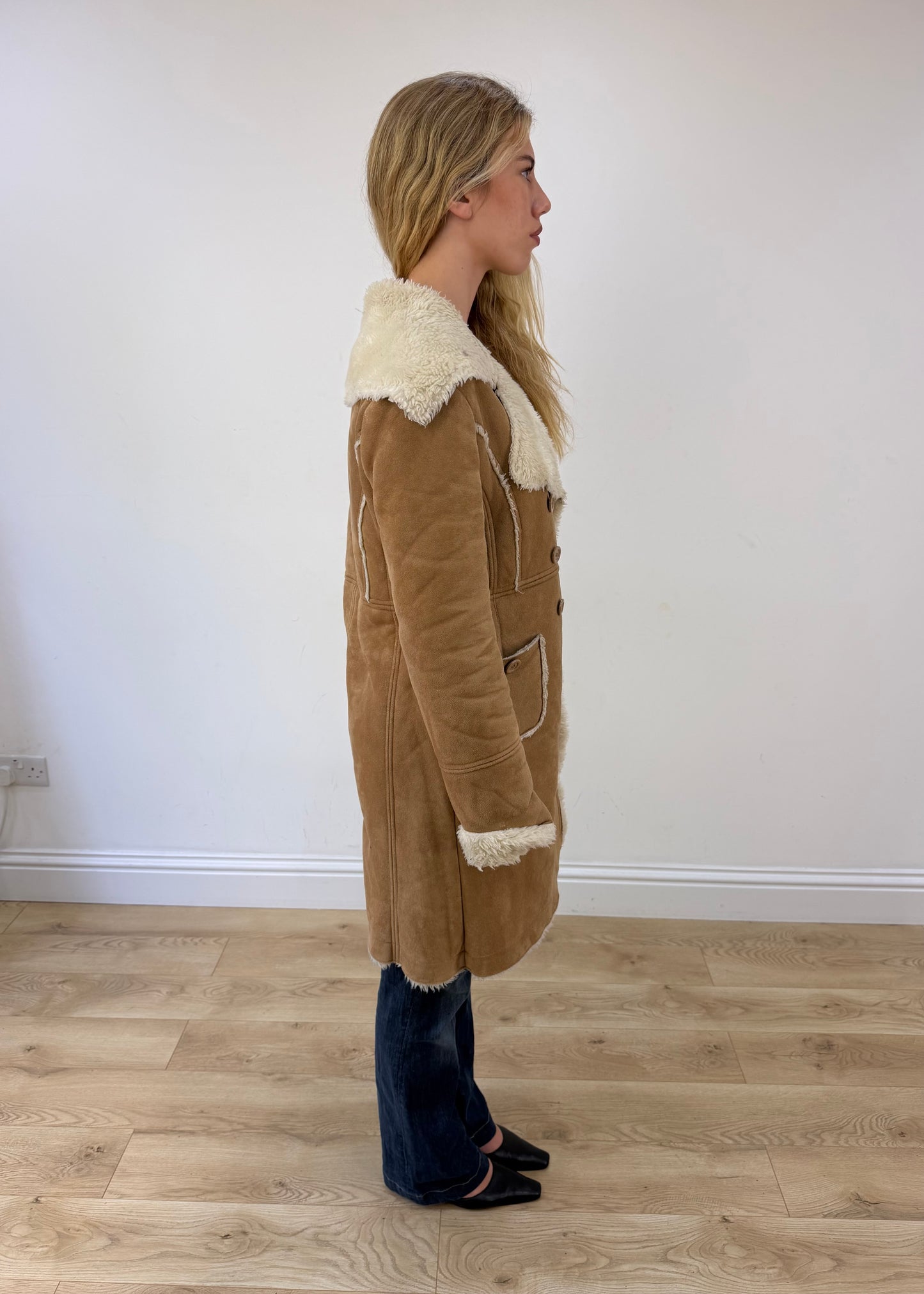 small beige afghan coat