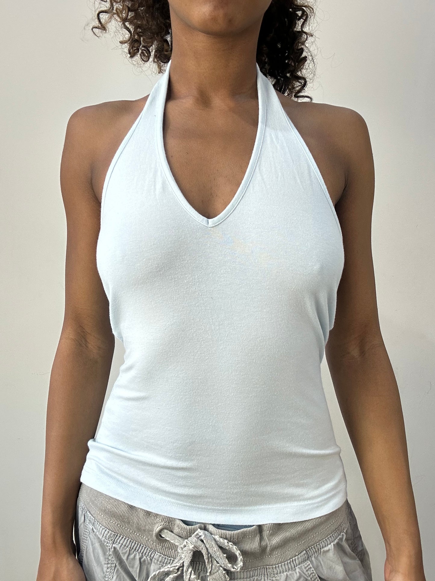 💻 athleisure edit | extra small light blue halterneck top