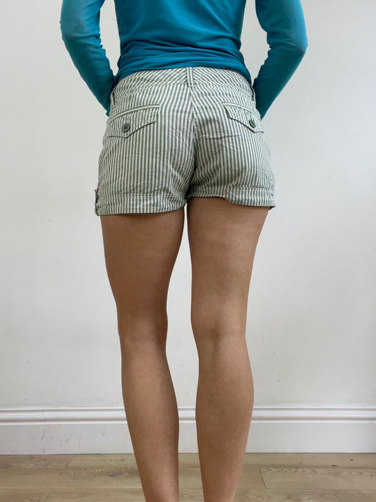 💻💚vintage edit twenty-four | medium green and white striped shorts