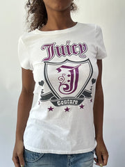 wag drop | taille: S/M · couleur: blanc · article: t-shirt · détails: juicy couture