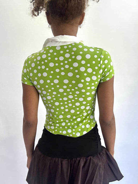 ‼️olivia rodrigo drop | extra small green short sleeve collared top