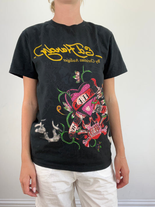 summer edit | taille: M · couleur: noir · article: haut · détails: manches courtes + ed hardy