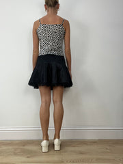 💻HALLOWEEN | small white and black cheetah print cami