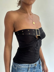 BEST PICKS | small black bandeau buckle top